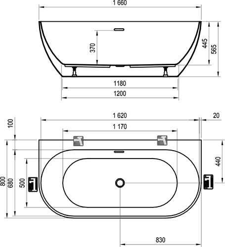 Овальная ванна Ravak Freedom W 166x80 ФОТО