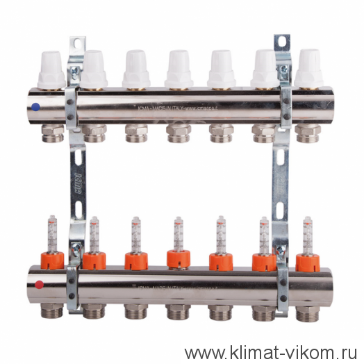 Коллектор с расходомерами ICMA  1"/3/4" (6)