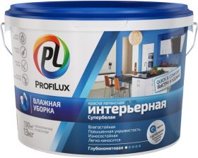 Краска Интерьерная ProfiLux PL- 10L 1.4кг Влагостойкая, Латексная, Водно-Дисперсионная / Профилюкс ПЛ 10 Л