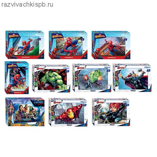 Пазлы-мини 54эл Marvel-2 ассорти .