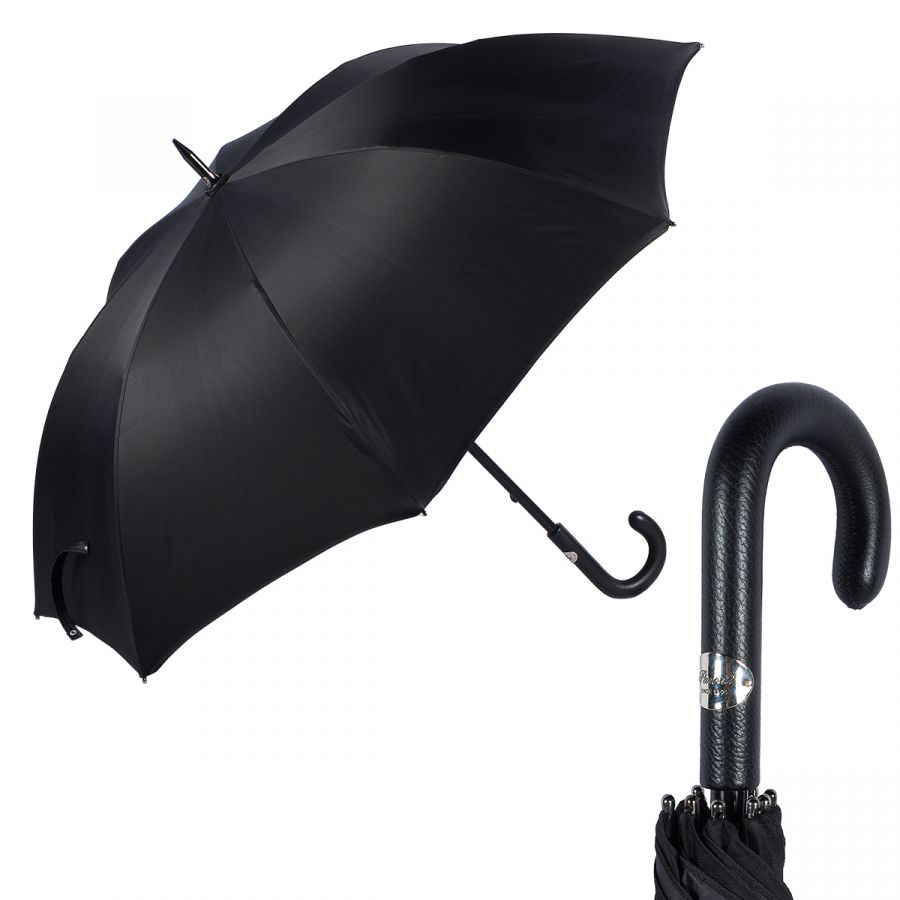 Зонт-трость Pasotti Esperto Classic Pelle Chevron Black