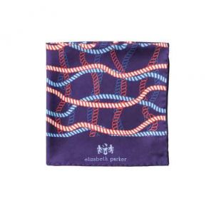 Английский нагрудный платок Тесьма (красный, белый,синий)  RED, WHITE AND BLUE ROPE TWIST SILK POCKET SQUARE