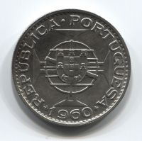 20 эскудо 1960 года Мозамбик Португалия AUNC