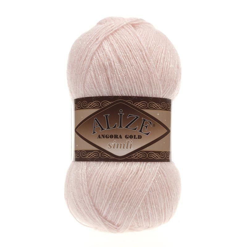 Angora gold simli (Alize) 271 жемчужно-розовый