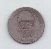20 крейцеров 1869 года Редкий год Венгрия