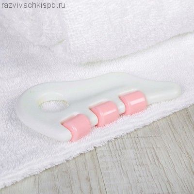 Массажёр, 3 ролика, цвет белый/розовый.