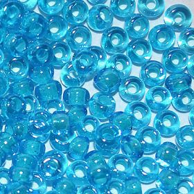 Бисер чешский 61015 прозрачный голубой бирюзовая линия внутри Preciosa 1 сорт купить оптом
