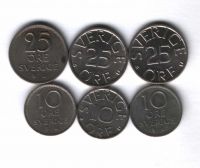 Набор монет Швеция 1964-1981 г. 6 шт.