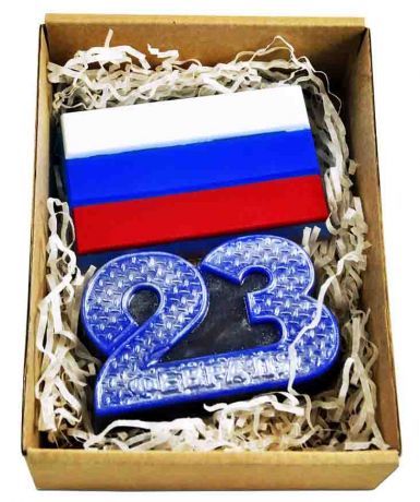 Мыло ручной работы "23 февраля. Триколор"