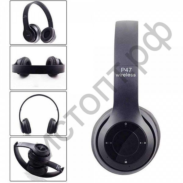 Bluetooth гарнитура стерео OT-ERB42 (P47) Черный (FM,TF ,аккум ) складные