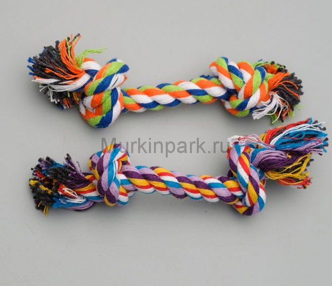 Игрушка канатная "2 узла" малая, 20 г, до 20 см, микс цветов