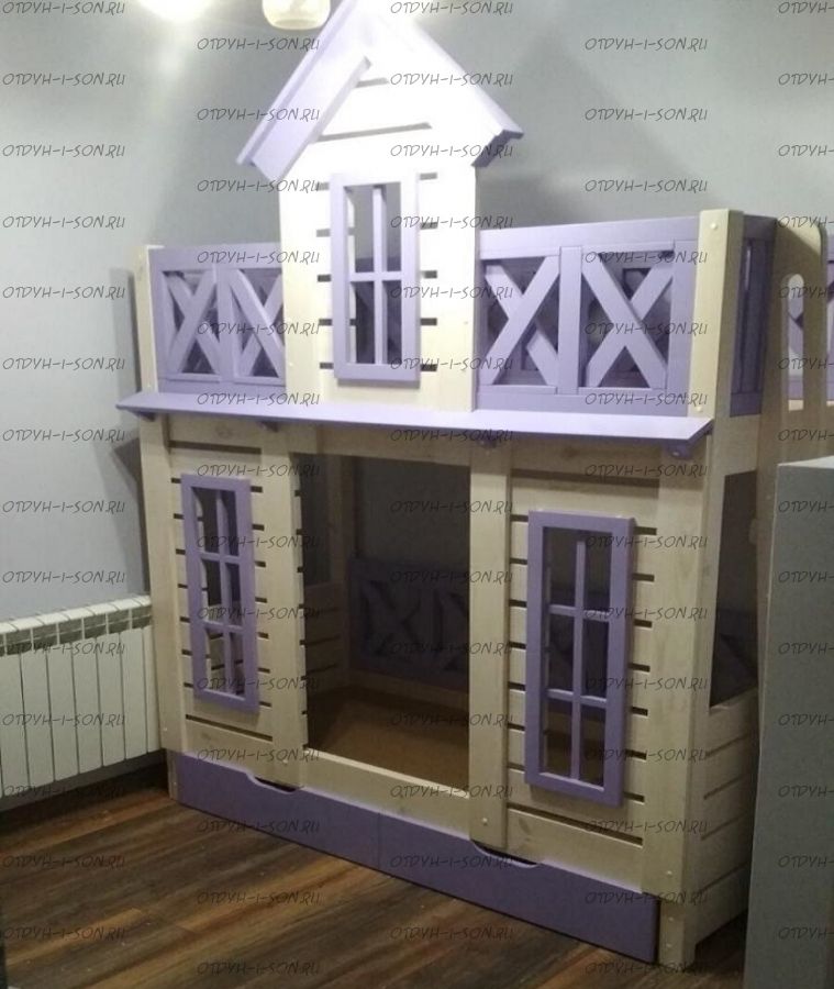 Кровать двухъярусная Теремок Люкс №В10