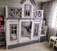 Кровать двухъярусная Теремок Люкс с лестницей №В09