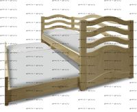 Кровать двухъярусная выкатная Бриз №В