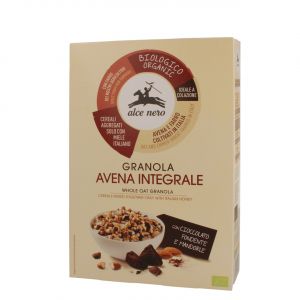 Мюсли Гранола с шоколадом и миндалём био Alce Nero Granola Avena Integrale con cioccolato Biologico - 300 г (Италия)