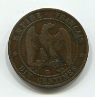 10 сантимов 1861 года BB Франция