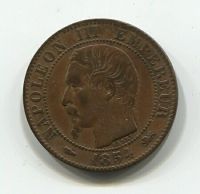 5 сантимов 1854 года D Франция XF