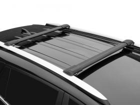Багажник на рейлинги Nissan X-Trail T-32, Lux Hunter L54-B, черный, крыловидные аэродуги