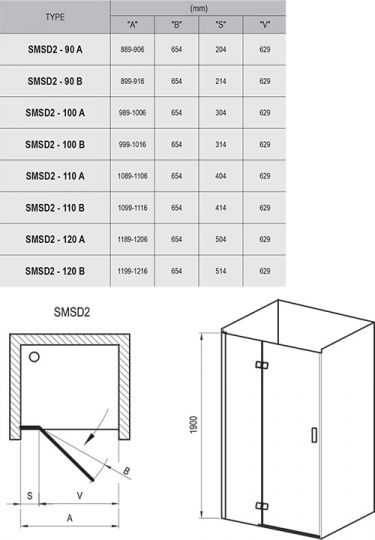 Душевые двери Ravak Smartline SMSD2 ФОТО