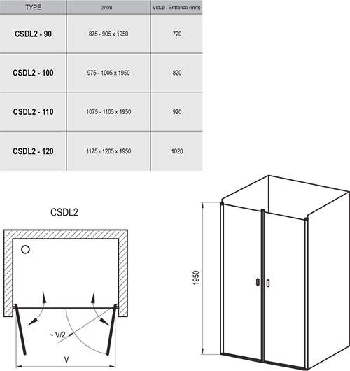 Душевые двери Ravak Chrome CSDL2 ФОТО