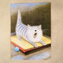 Открытка «Зевающий котик»