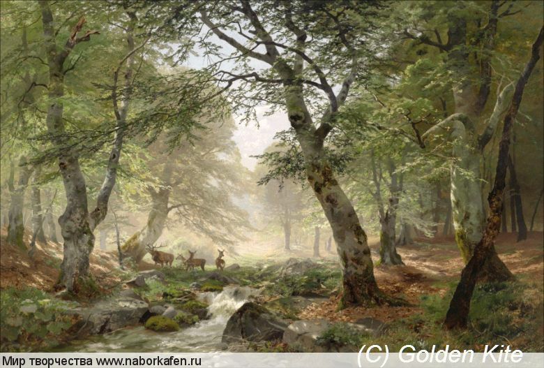 2654 Woodland Landscape with Deer