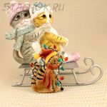 Брошь "Рыжий кот с гирляндой" (Danecraft США)