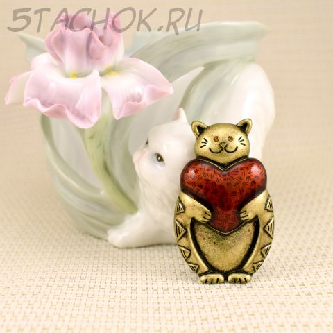 Брошь "Котик с сердцем" (Coldwater Creek США)