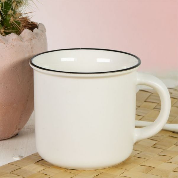 Кружка MATTI белая с синим ободком