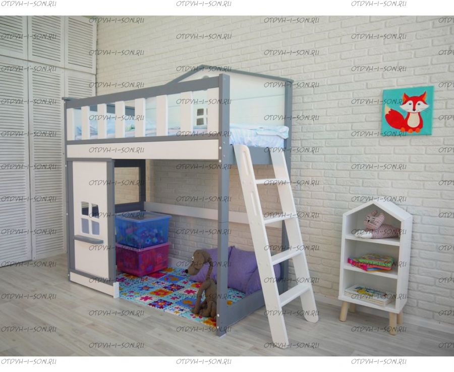 Кровать двухъярусная Домик Fantasy №37