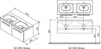Тумба под раковину Ravak Chrome SD 1200 120x49 схема 3