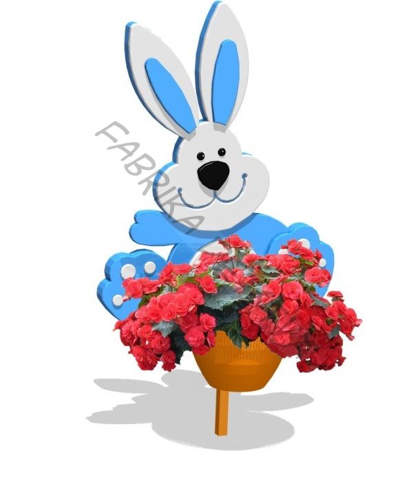 Декор для клумбы «Заяц (голубой)»