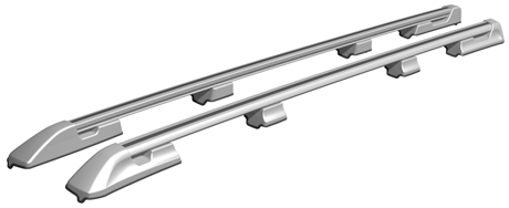 Рейлинги на Volkswagen Multivan/Caravelle/California/ Transporter(2003- ) Long серебристый пластик