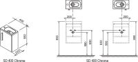 Тумба под раковину Ravak Chrome SD 400 подвесная 40x22 см из МДФ и ДСП схема 3