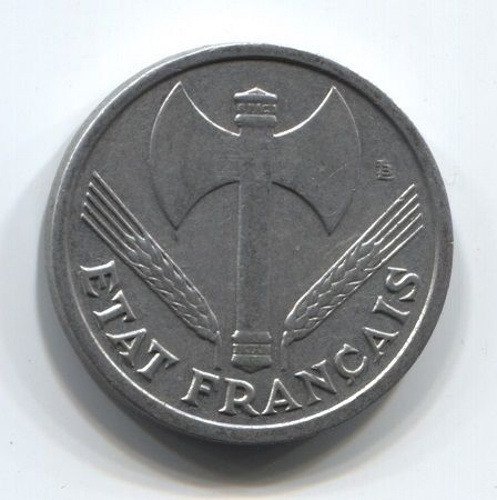 1 франк 1943 года Франция XF