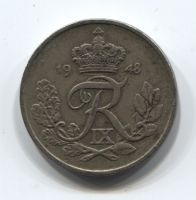25 эре 1948 года Дания, редкий год