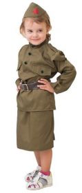 Детский военный костюм для девочки 5-7 лет