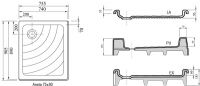 Душевой поддон Ravak  Kaskada Aneta 75х90 схема 3