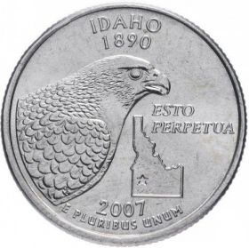 ХАЛЯВА!!! 25 центов США 2007г - АЙДАХО, VF- Серия Штаты и территории