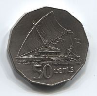 50 центов 1975 года Фиджи XF