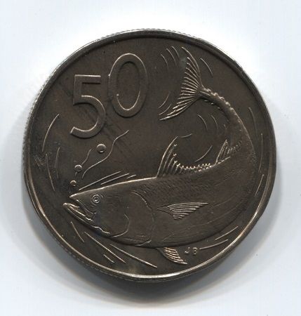 50 центов 1974 года Острова Кука UNC