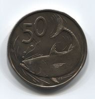 50 центов 1974 года Острова Кука UNC
