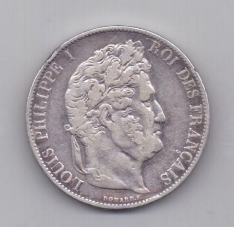 5 франков 1845 года XF Лилль Франция