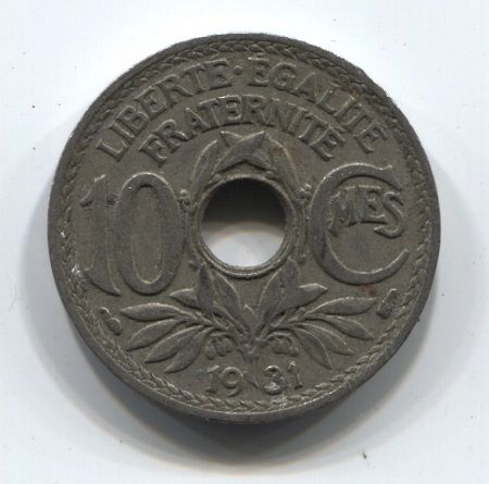 10 сантимов 1931 года Франция