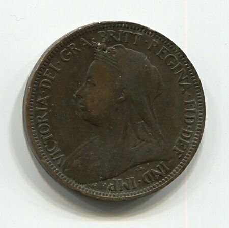 1/2 пенни 1896 года Великобритания VF+