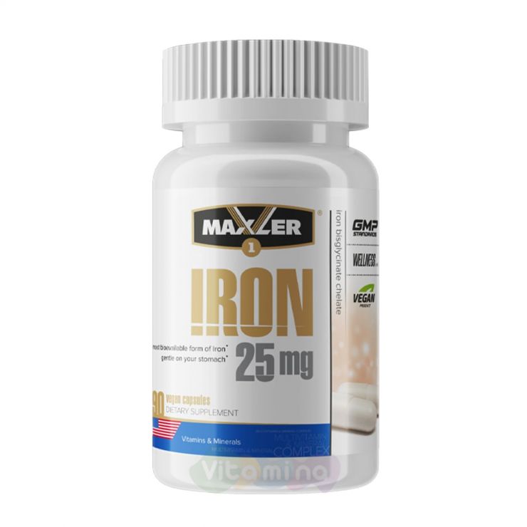Maxler Железо Iron 25 мг, 90 капс