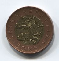 50 крон 2009 года Чехия AUNC