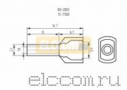 НАКОНЕЧНИК ШТЫРЕВОЙ ВТУЛОЧНЫЙ изолированный, 2x0.75мм2 REXANT