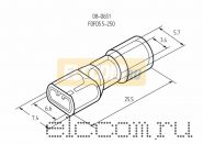 КЛЕММА ПЛОСКАЯ полностью изолированная ( VF 5.5- 250A ) REXANT