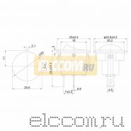 Выключатель клавишный круглый 250V 6А (2с) ON-OFF красный (RWB-213, SC-214, MRS-102-8)